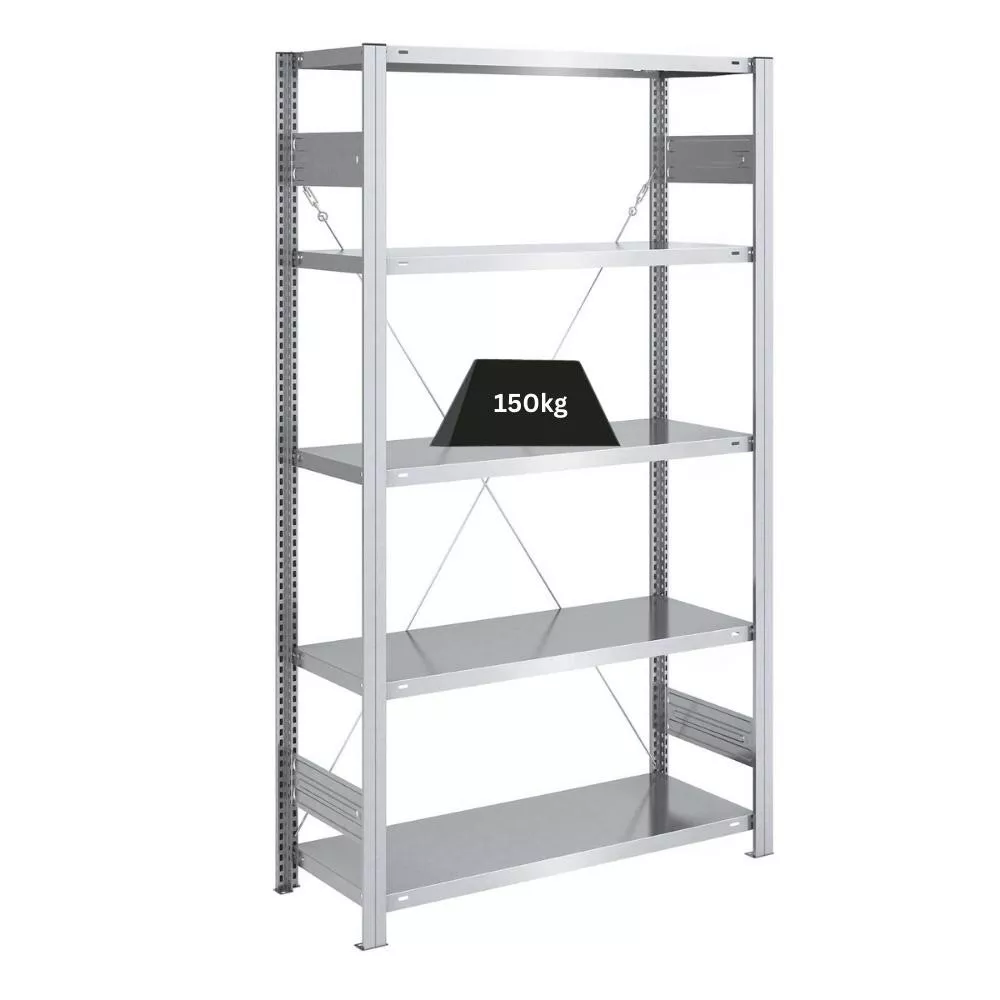 SCHWERLASTREGAL Silver Mamba 200x300x60cm 5 Ebenen je 150kg Fachlast Verzinkt
