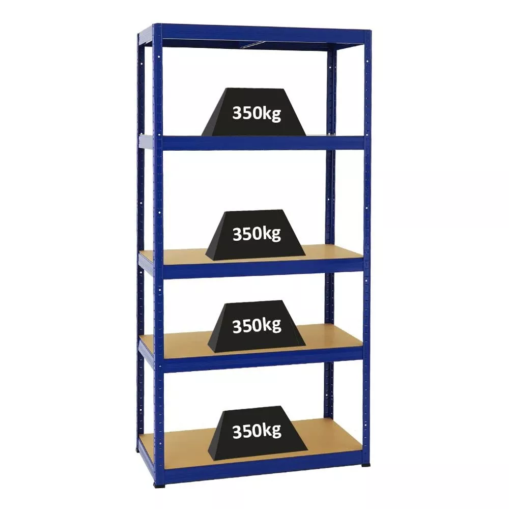 SCHWERLASTREGAL Slim Elephant S 180x90x45 cm 5 Ebenen Fachlast 350 kg Blau