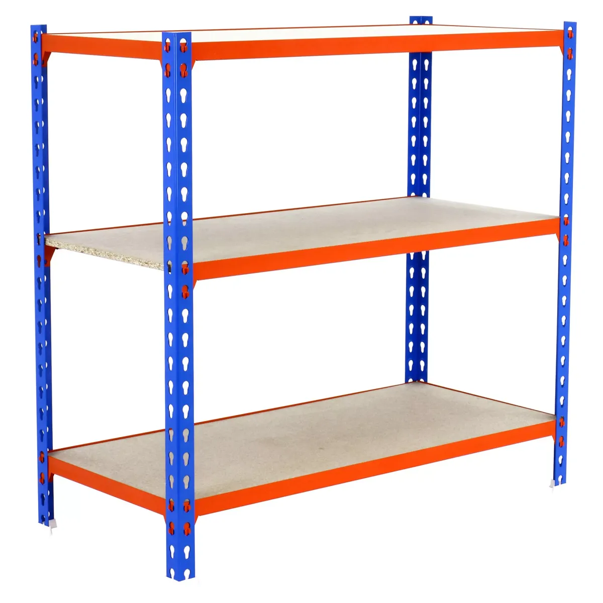 SCHWERLASTREGAL Small Muli 100x90x30 cm 3 Fachböden Fachlast 150 kg Blau-Orange