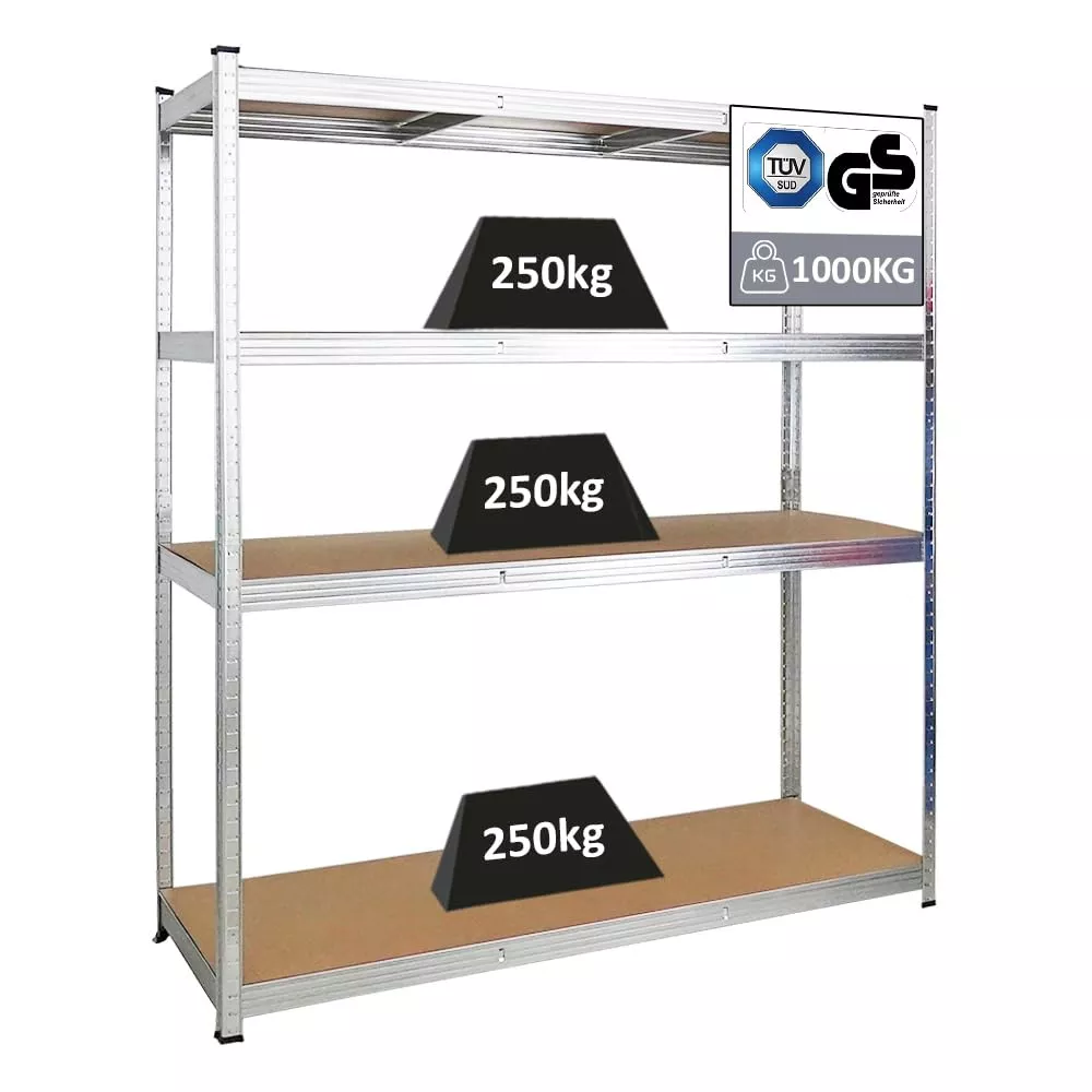 SCHWERLASTREGAL Taurus XL 180x160x60 cm Fachlast 250 kg Verzinkt
