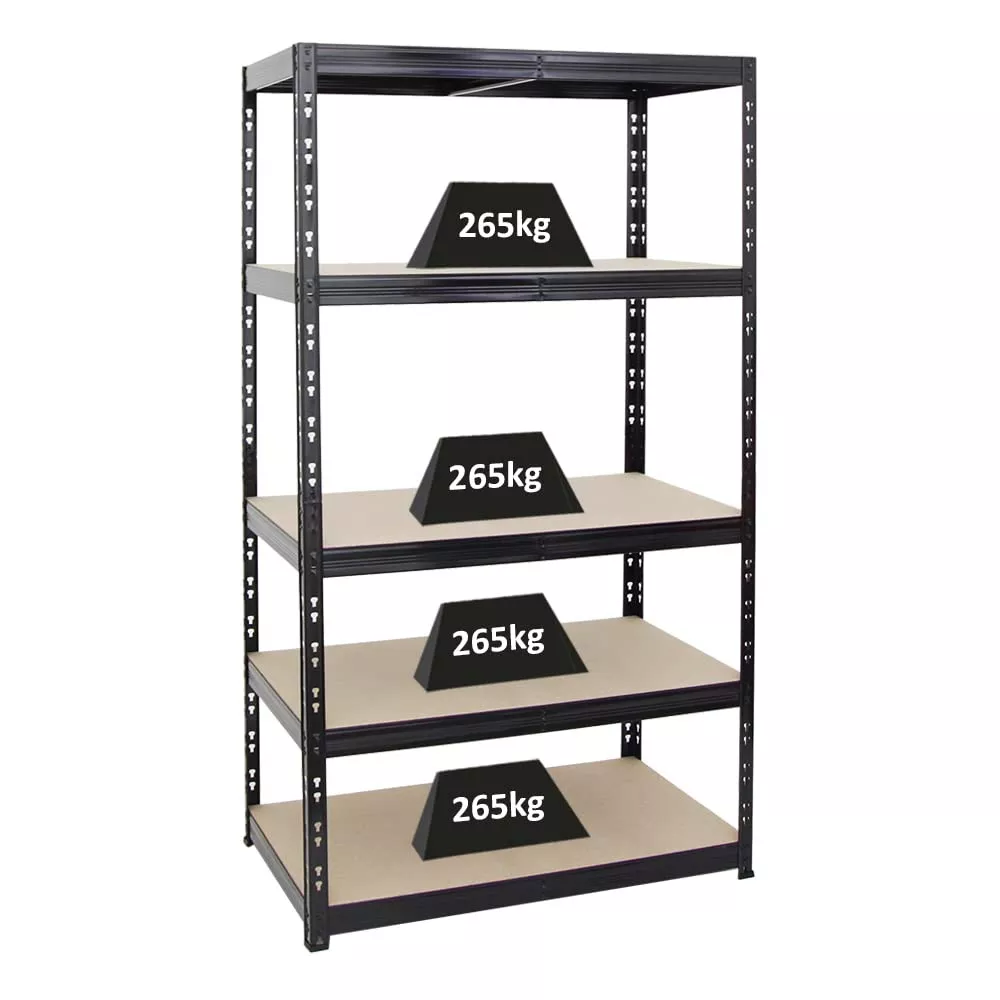 SCHWERLASTREGAL Tiger 180x100x60 cm Fachlast 265 kg Schwarz