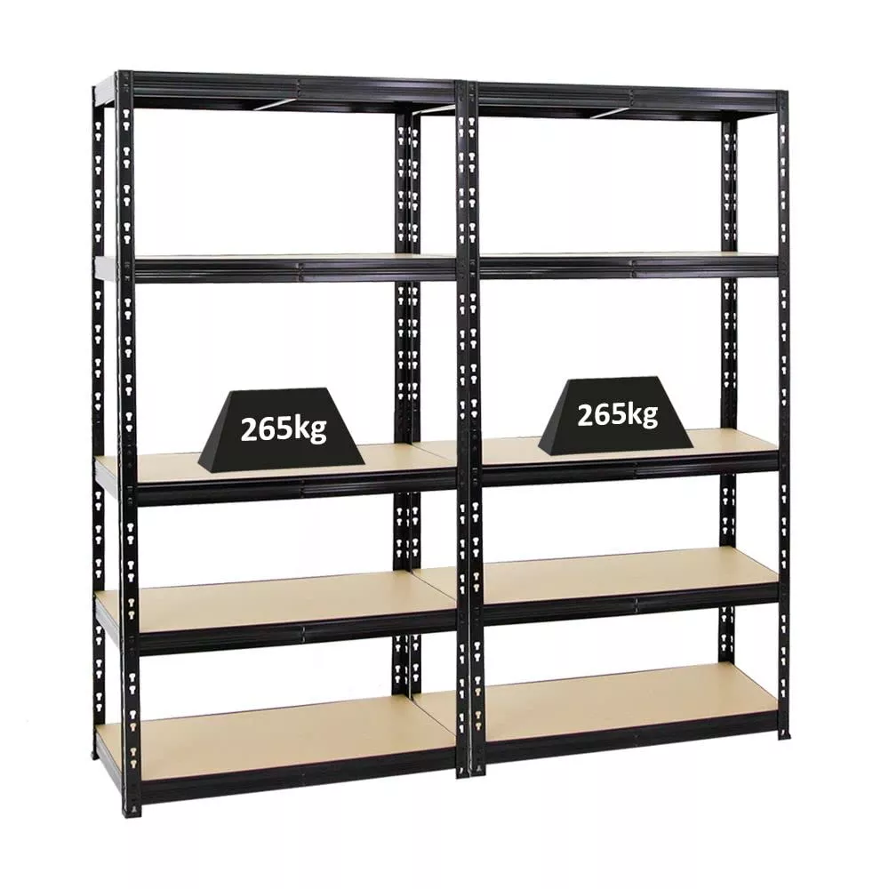 SCHWERLASTREGAL Tiger 2er-Set mit 2x 180x90x45 cm Fachlast 265 kg Schwarz