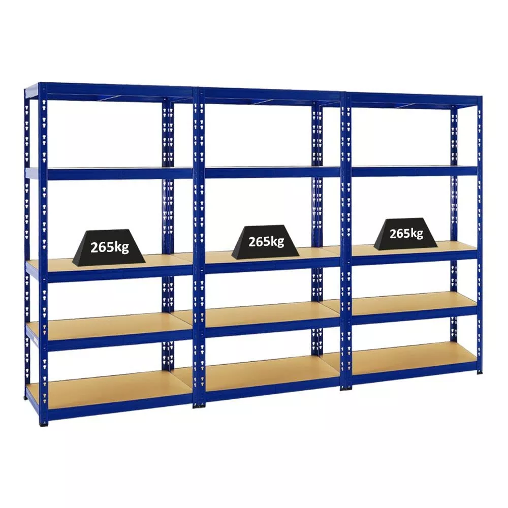 SCHWERLASTREGAL Tiger 3er-Set mit 3x 180x90x45 cm Fachlast 265 kg Blau