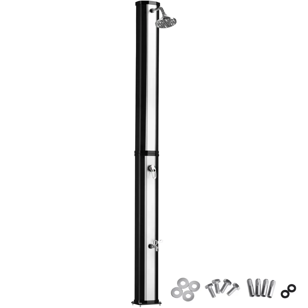 SOLARDUSCHE Ofanto,inklusive Wasserhahn,schwarz/silber