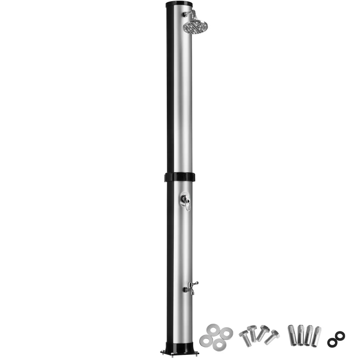 SOLARDUSCHE Orinoco,inklusive Wasserhahn,schwarz/silber