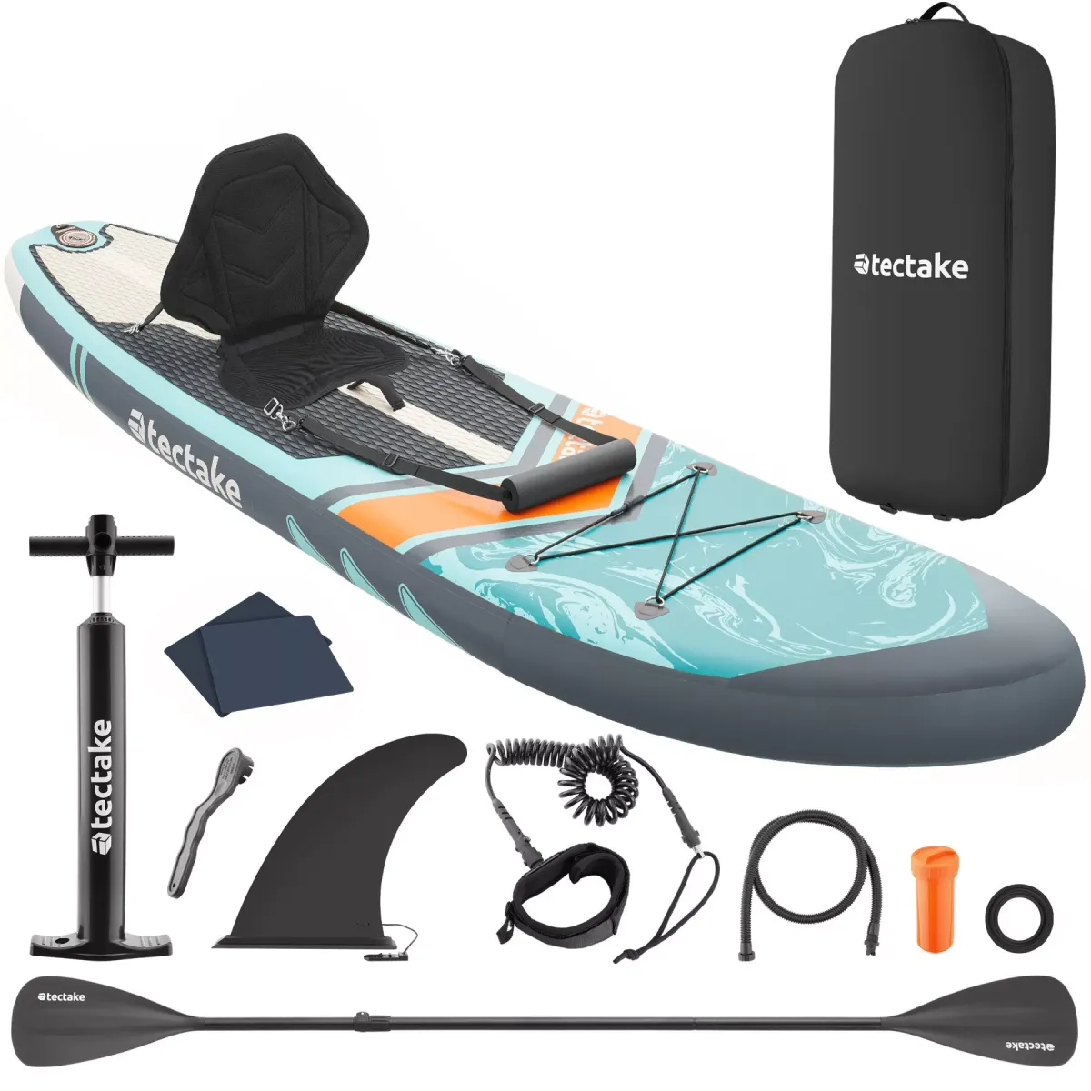 STAND-UP PADDLE BOARD Zenon,288 x 77 x 22,5 cm,türkis/orange
