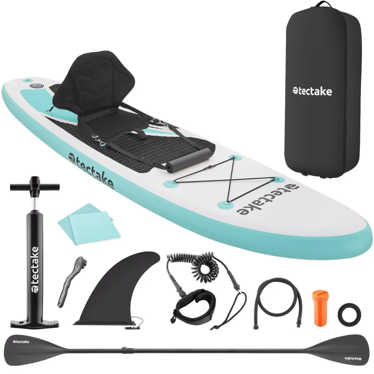 STAND-UP PADDLE BOARD Zenon,288 x 77 x 22,5 cm,weiß/türkis