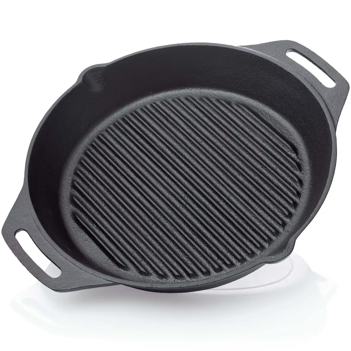 STEAKPFANNE Gusseisen Ø30cm 3200g mit 2 Henkel - Pfanne Gusspfanne