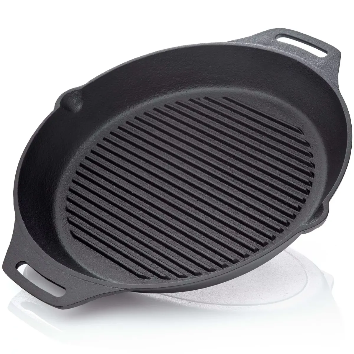 STEAKPFANNE Gusseisen Ø35cm 4550g mit 2 Henkel - Pfanne Gusspfanne