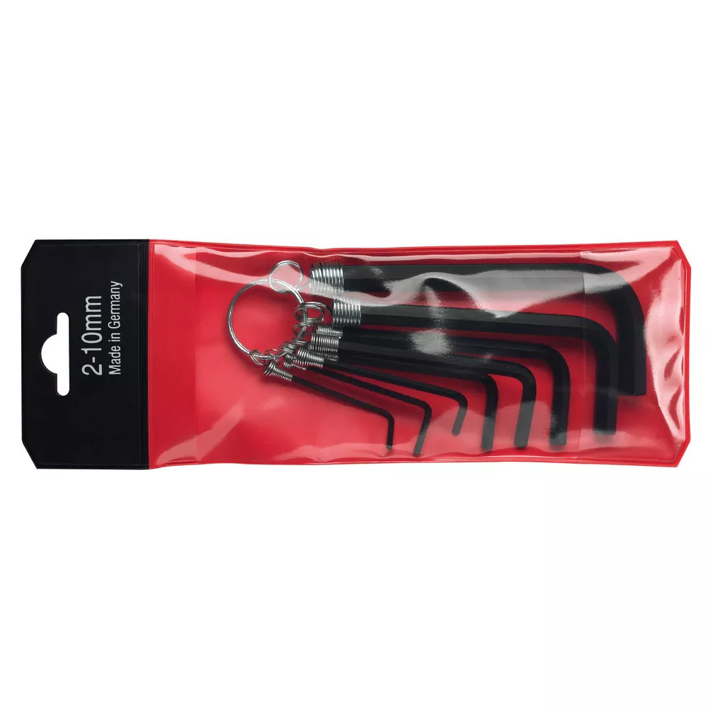 STIFTSCHLÜSSELSATZ, am Ring, DIN 911 WS, in Tasche, 1/16 - 3/8 ", 10 tlg.