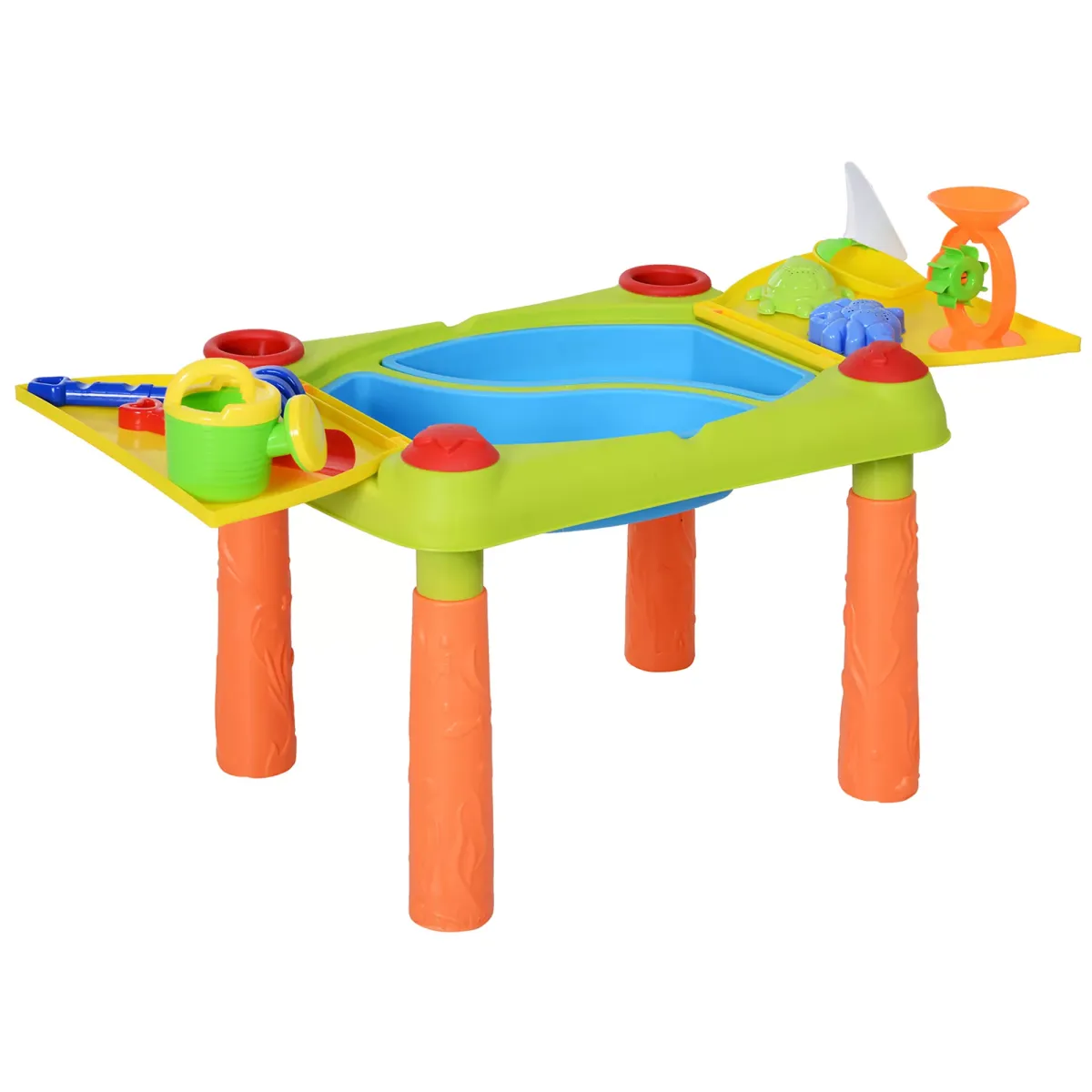 STRANDSPIELZEUG, Grün+Gelb+Orange, Kunststoff
