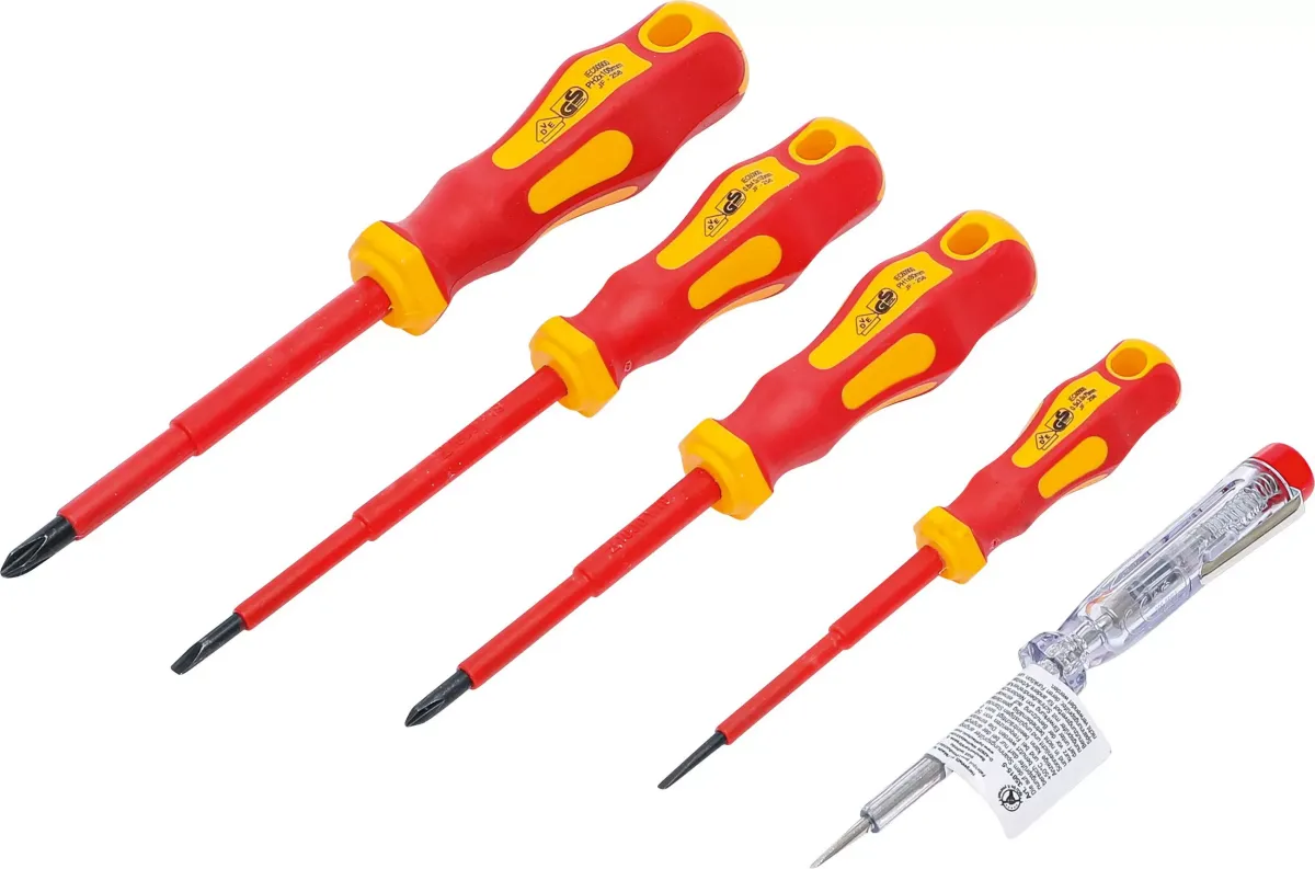 VDE-ELEKTRIKER-SCHRAUBENDREHER-SATZ | SCHLITZ/KREUZSCHLITZ | 5-TLG.