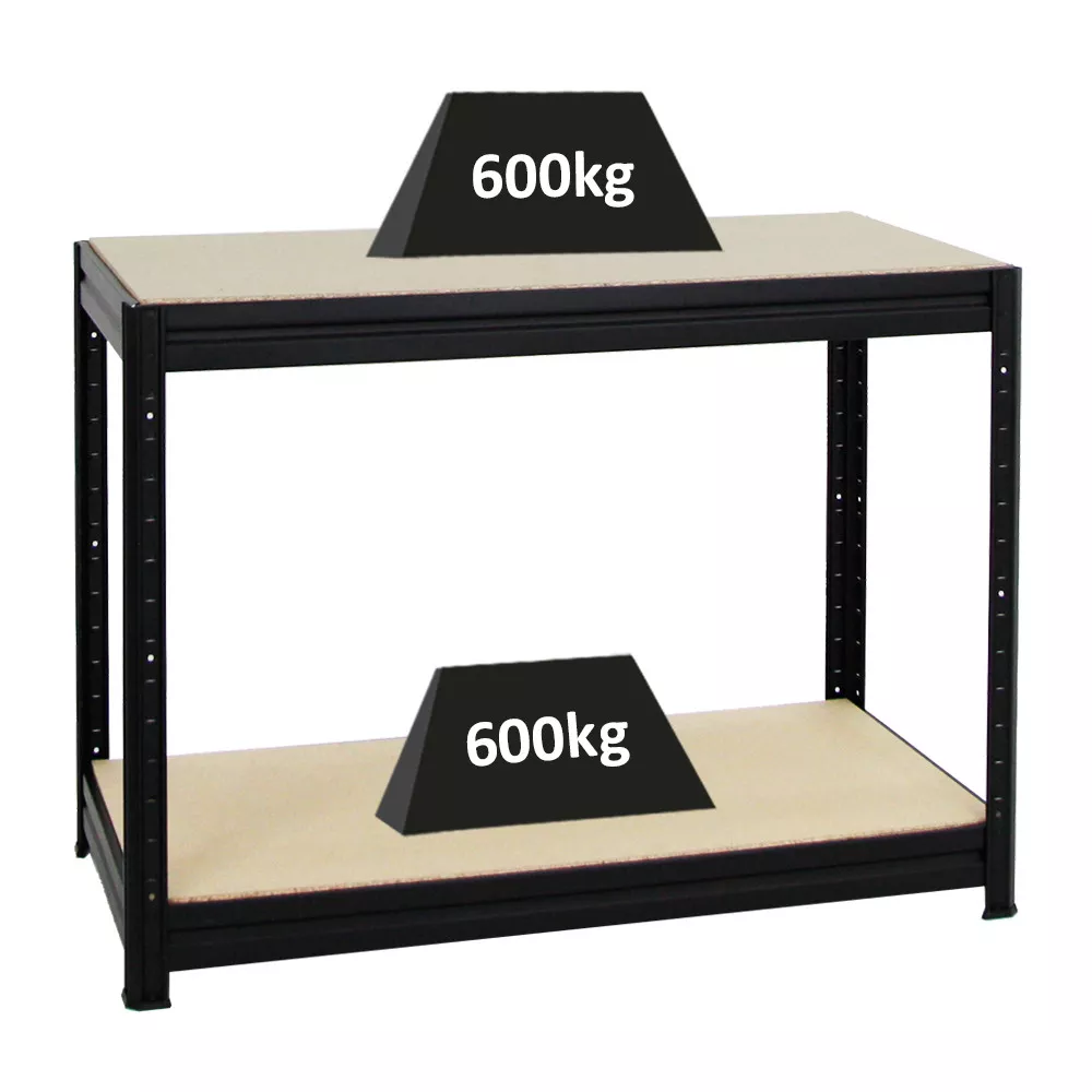 WERKBANK Dino höhenverstellbar 90x120x60 cm Traglast 600 kg Schwarz