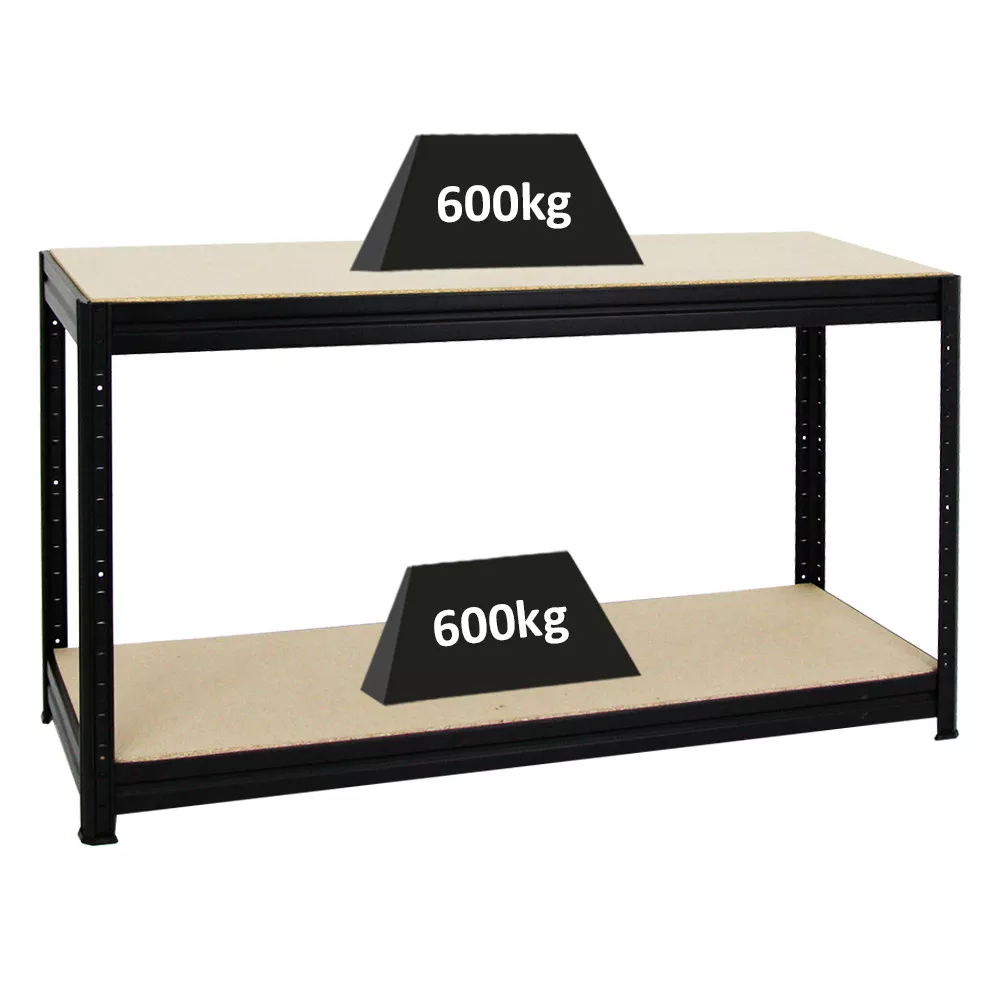WERKBANK Dino höhenverstellbar 90x160x60 cm Traglast 600 kg Schwarz