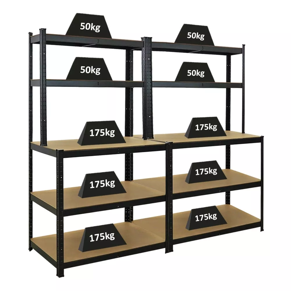 WERKBANK Giant Beast 2er-Set 180x100x60cm Fachlast 175kg Schwarz