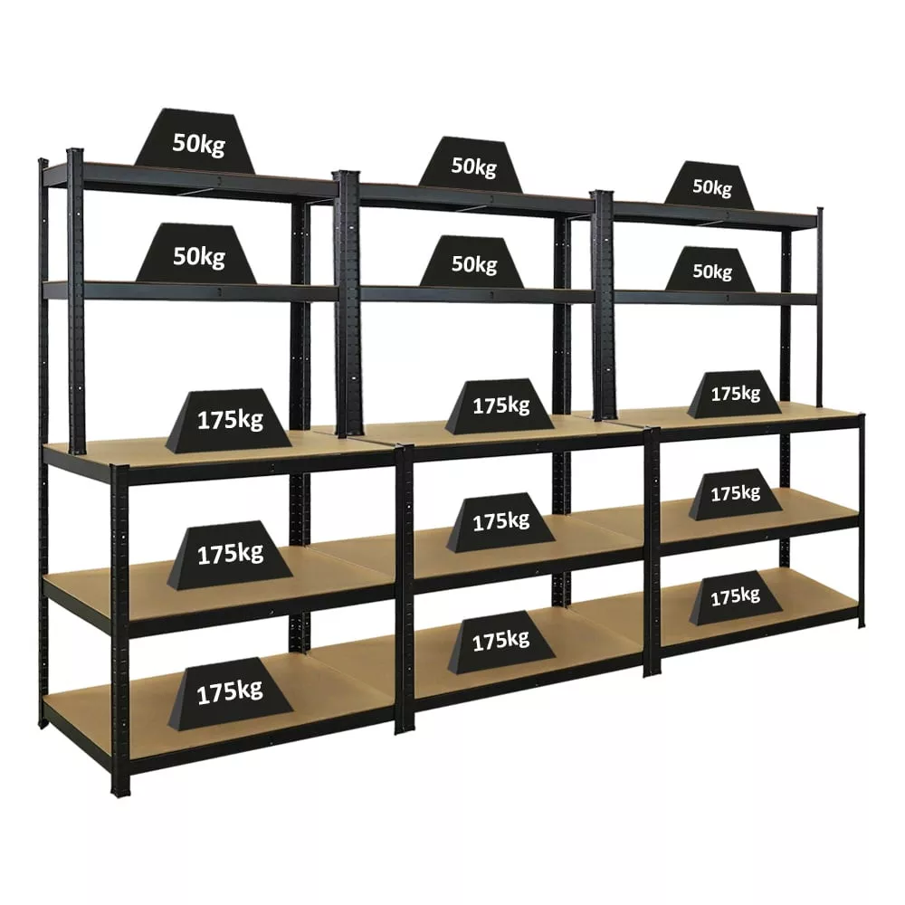 WERKBANK Giant Beast 3er-Set 180x100x60cm Fachlast 175kg Schwarz