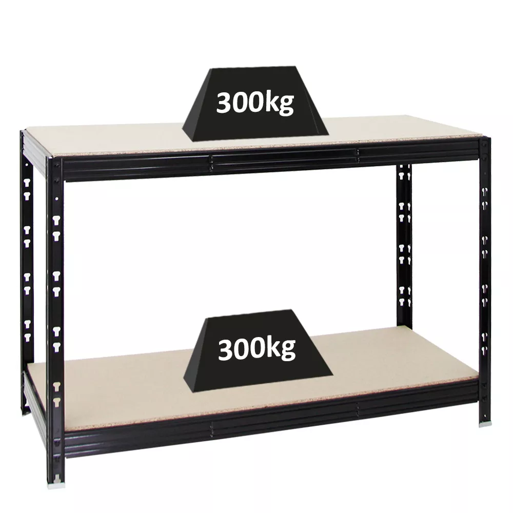 WERKBANK Tiger 300 kg pro Fachboden 90x140x60 cm Schwarz