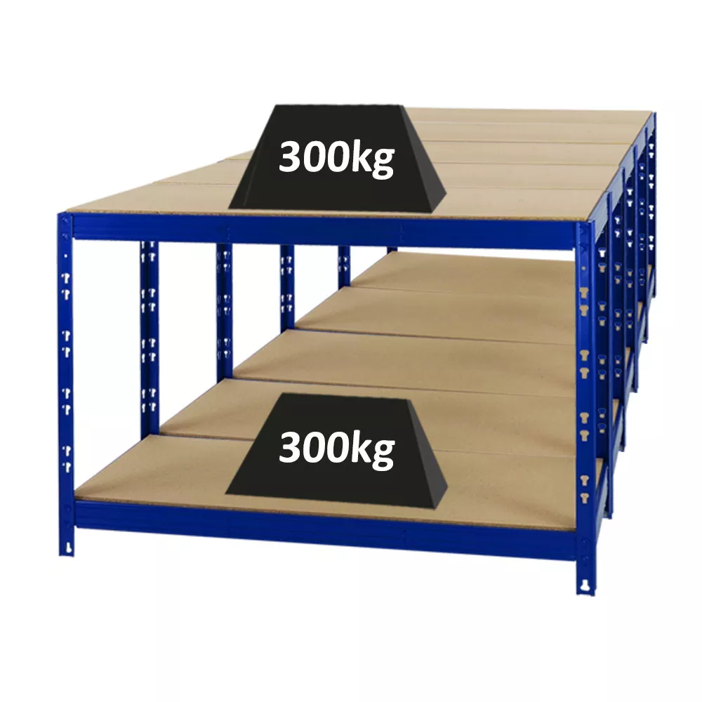WERKBANK Tiger 5er-Set mit 5x 300 kg pro Fachboden 90x140x60 cm Blau
