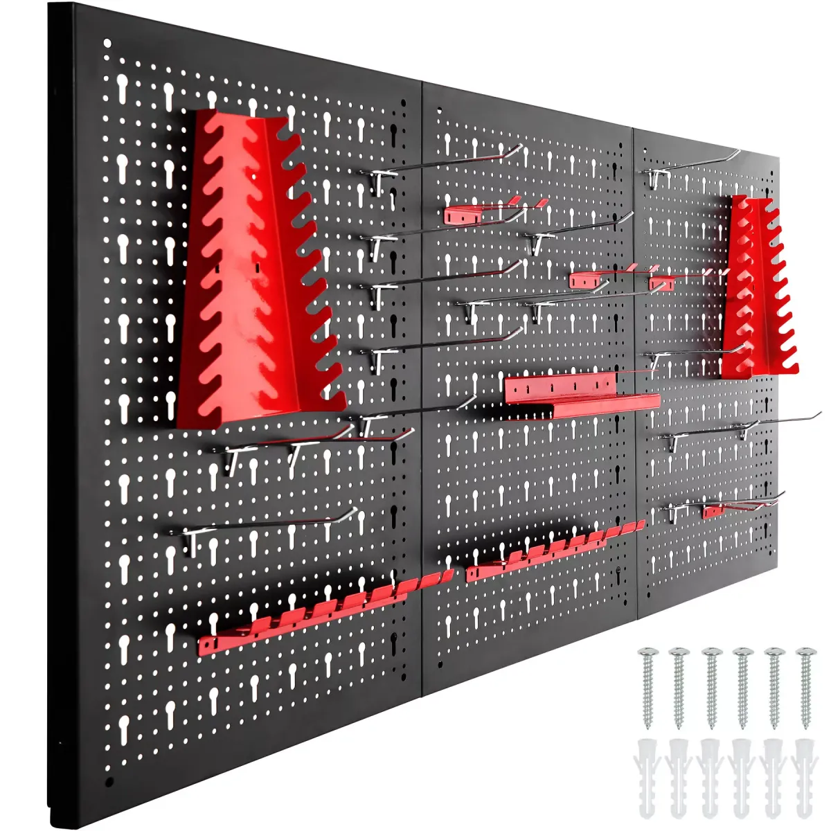 WERKZEUGLOCHWAND ,120 x 3 x 60 cm,schwarz/rot