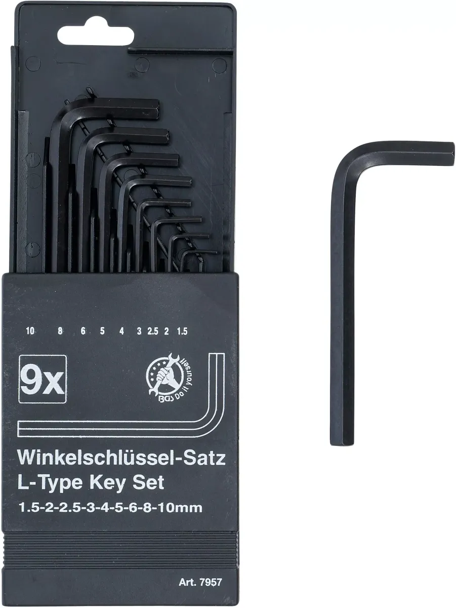 WINKELSCHLÜSSEL-SATZ | INNENSECHSKANT 1,5 - 10 MM | 9-TLG.