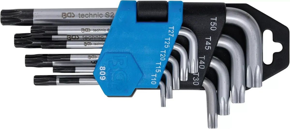 WINKELSCHLÜSSEL-SATZ | KURZ | T-PROFIL (FÜR TORX) MIT BOHRUNG T10 -