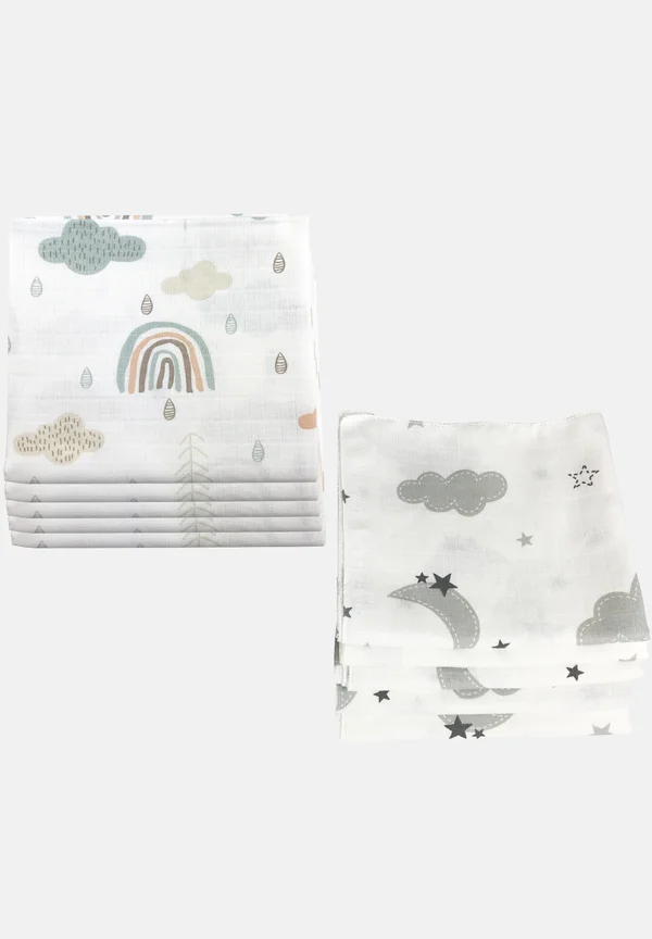 10 PACK  - Mullwindel - wolken 5 grau, 5 grün