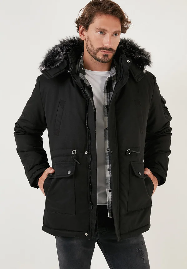 100 REMOVABLE HOODED - Wintermantel - black