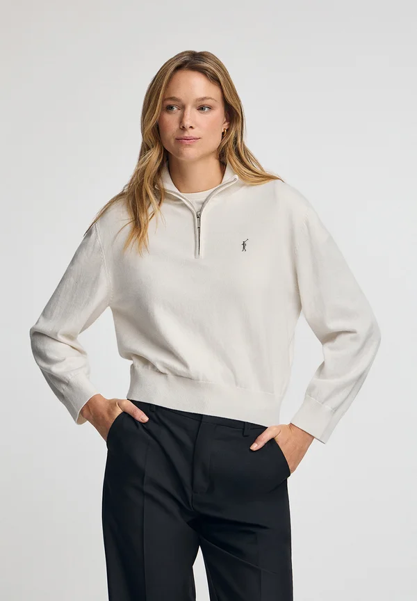 1/2 ZIPPER - Strickpullover - ecru