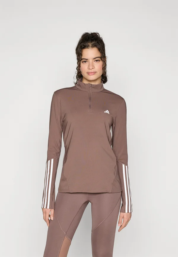 1/4 ZIP - Langarmshirt - earth strata/white