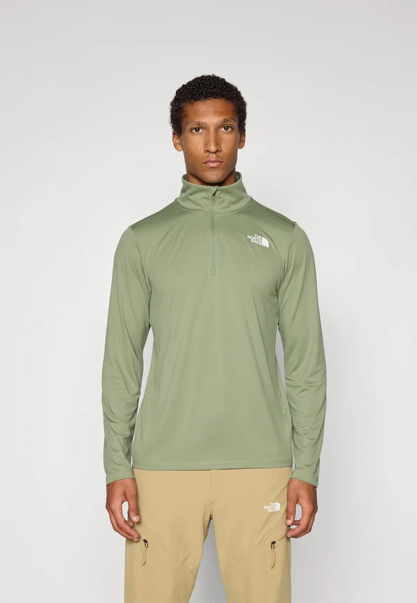 1/4 ZIP TEE - Langarmshirt - bark mist