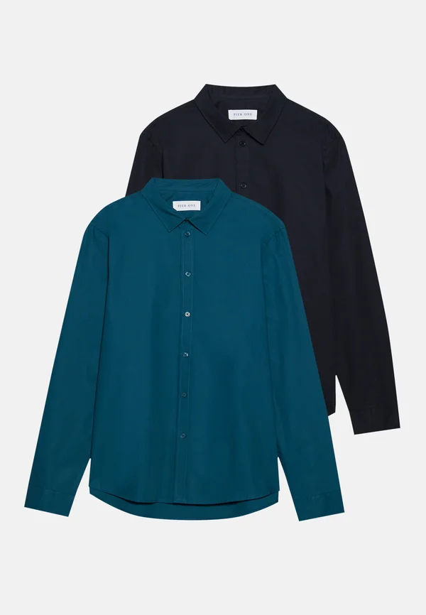 2 PACK - Businesshemd - dark green/black