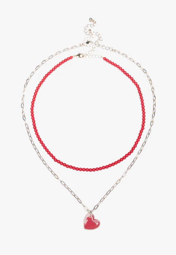 2 PACK - Halskette - gold-coloured,red