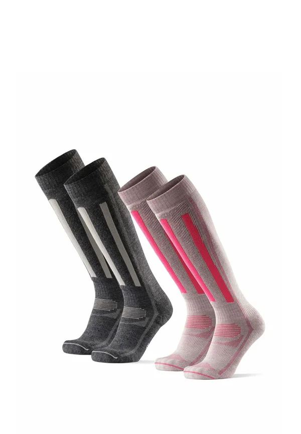 2 PACK - Kniestrümpfe - mc dark grey light pink