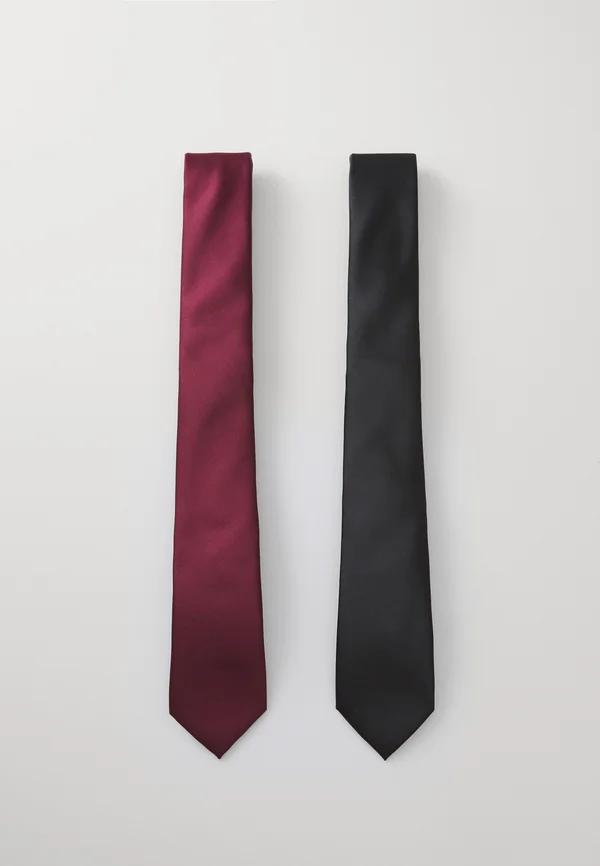 2 PACK - Krawatte - black/bordeaux