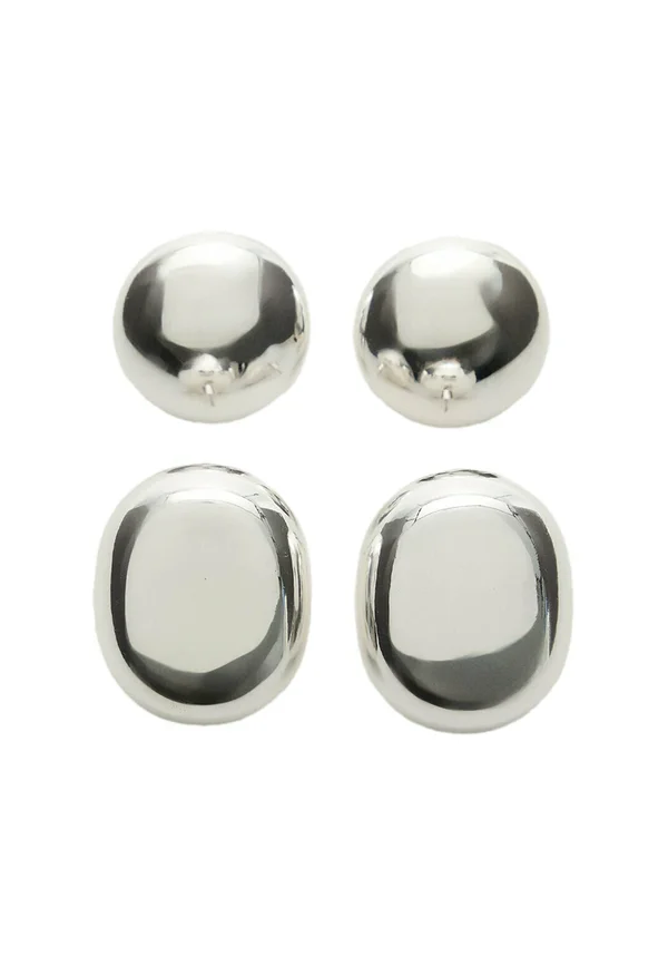 2 PACK  - Ohrringe - metallic grey