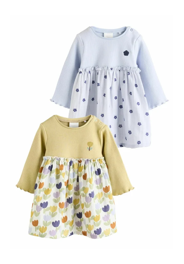 2 PACK-REGULAR FIT - Jerseykleid - blue/green flower