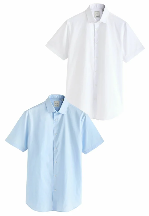 2 PACK SHORT SLEEVE  - REGULAR FIT - Businesshemd - white blue