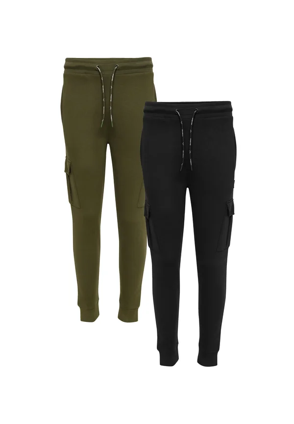 2 PACK STEFANO - Jogginghose - black & khaki