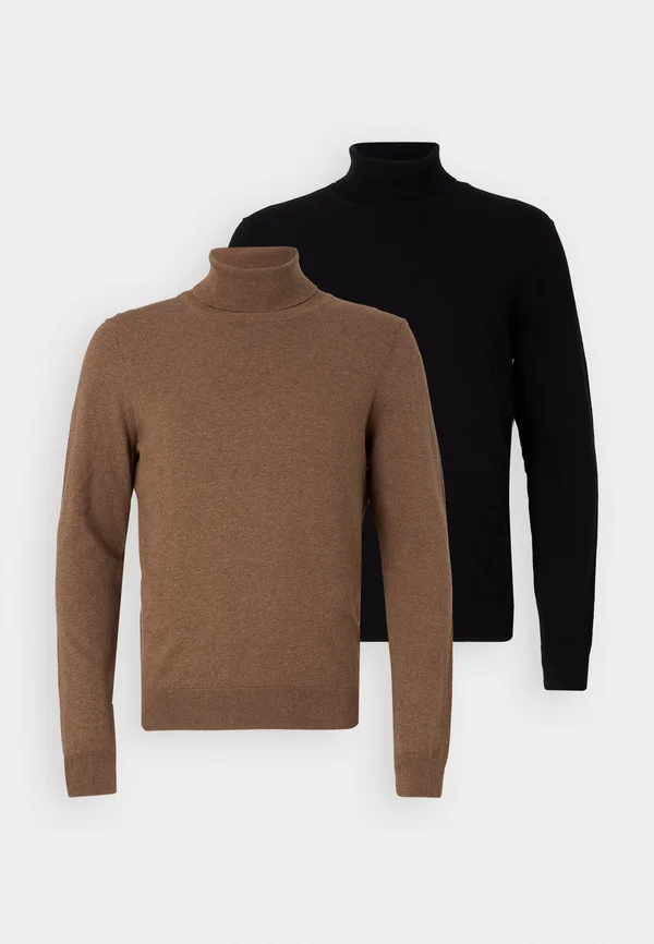 2 PACK - Strickpullover - black/mottled brown