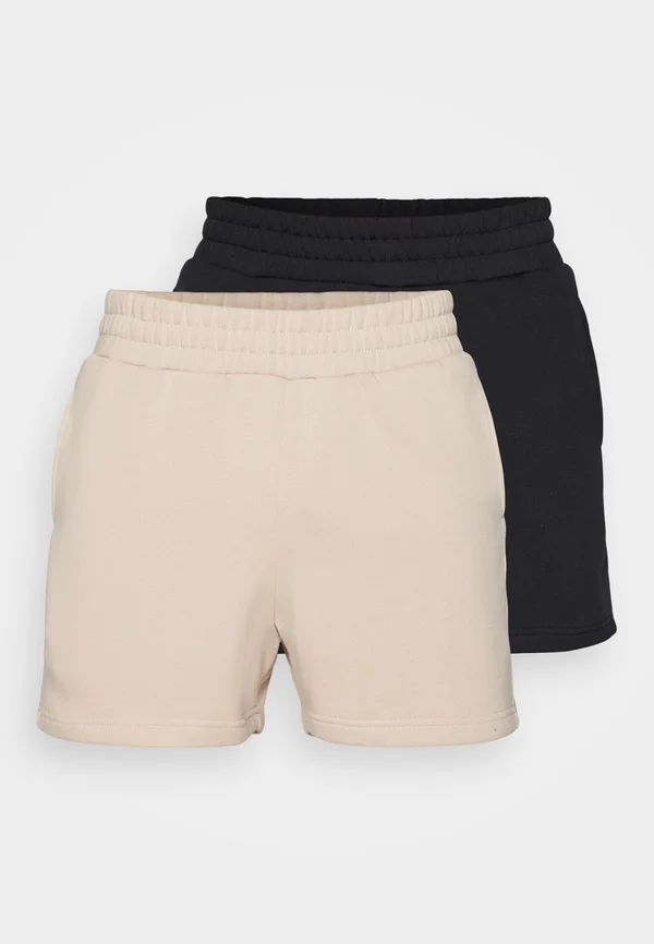 2 PACK SUPER BASIC SHORTS - Kurze Sporthose - black/tan