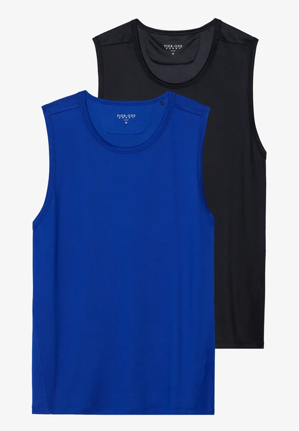 2 PACK - Top - black/blue