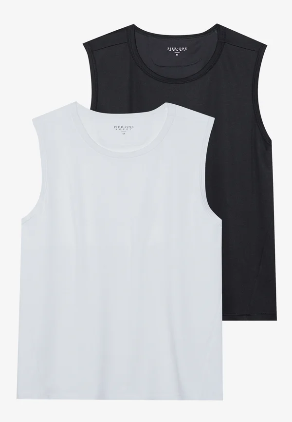 2 PACK - Top - black/white