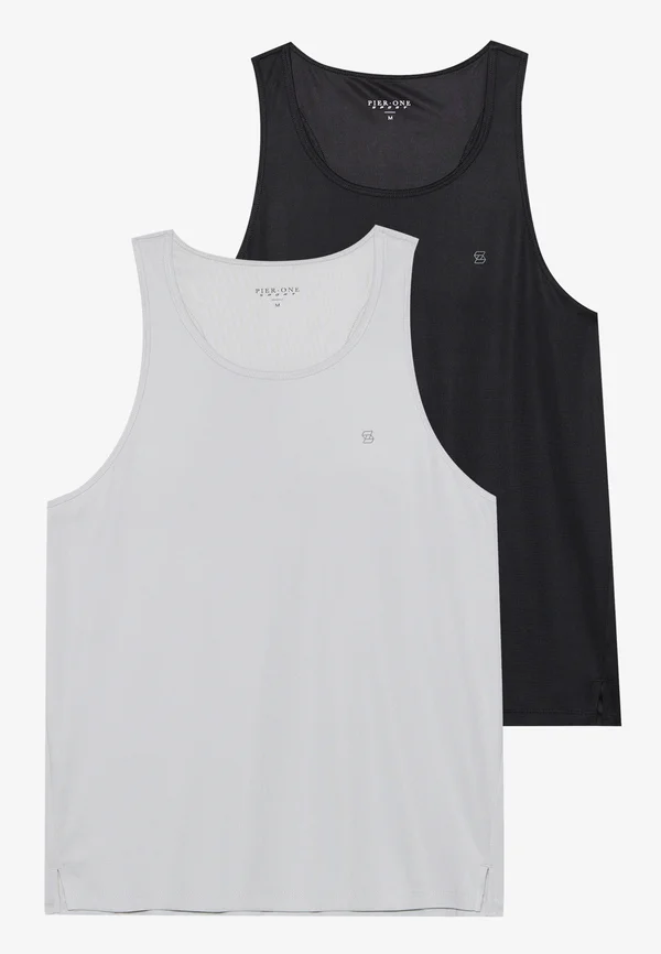 2 PACK - Top - light grey/black