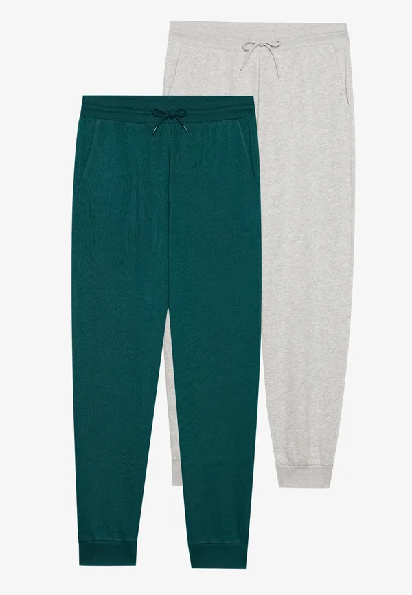 2 PACK UNISEX - Jogginghose - mottled light grey,dark green