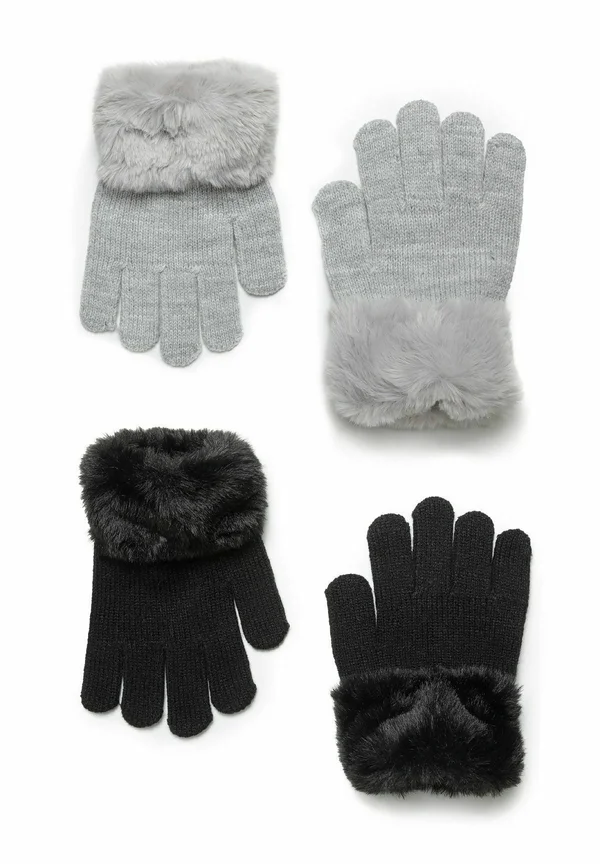 2 PACK WITH CUFFS - Fingerhandschuh - black grey