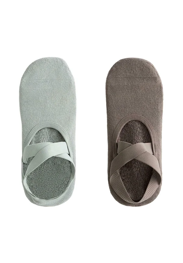 2 PAIRS OF PADDED BLEND YOGA AND PILATES WITH CROSSOVER STRAPS - Füßlinge - brown