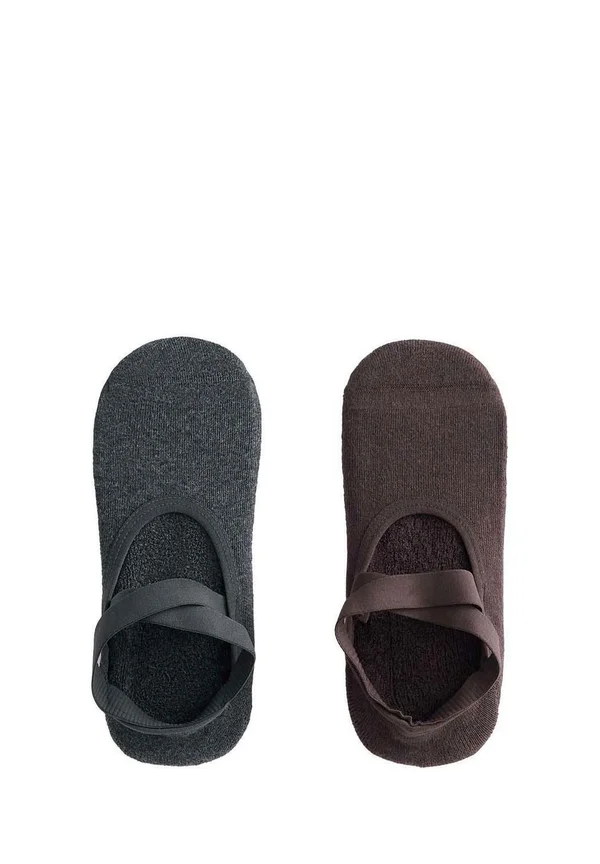 2 PAIRS OF YOGA AND PILATES WITH CROSSED STRAPS AND CUSHIONING 33625490 - Füßlinge - dark grey