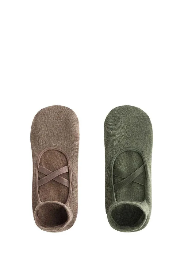 2 PAIRS OF YOGA AND PILATES WITH CROSSOVER STRAPS 33622490 - Füßlinge - green