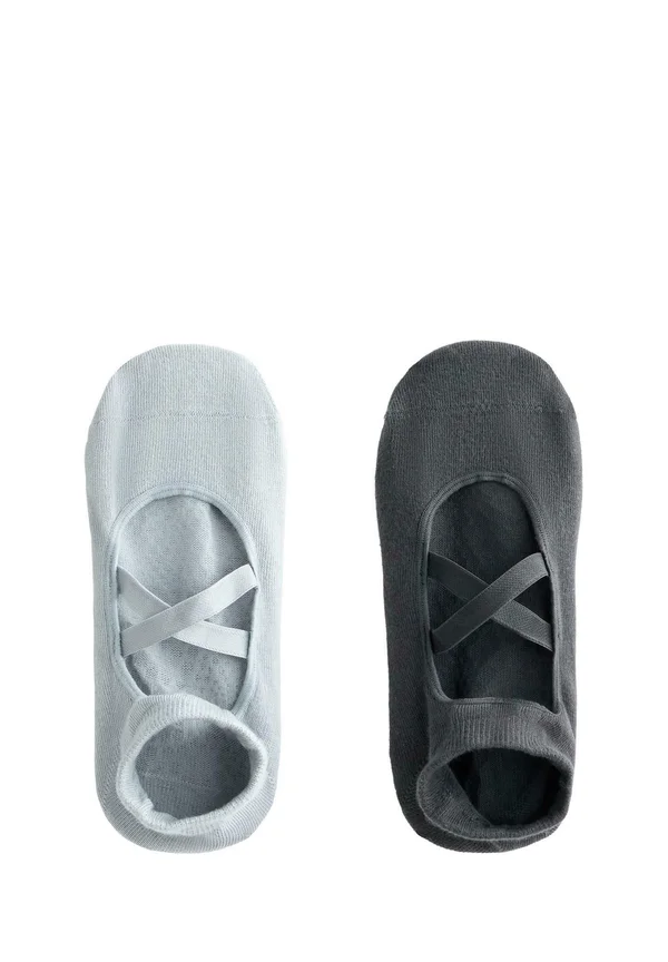 2 PAIRS YOGA AND PILATES WITH CROSSOVER STRAPS - Füßlinge - blue-grey
