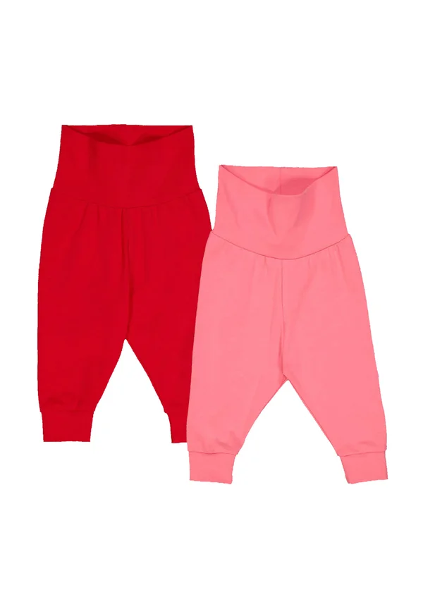 2ER PACK - Stoffhose - pink red
